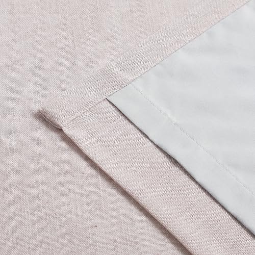 Vision Home Soft Pink Pinch Pleated Full Blackout Curtains Linen Blended Room Darkening Curtain Panels 63 inch for Living Room Bedroom Thermal Insulated Pinch Pleat Drapes with Hooks 40" Wx63 Lx2 - color: Soft Pink, size: 40"W x 63"L (Pack of 2)
