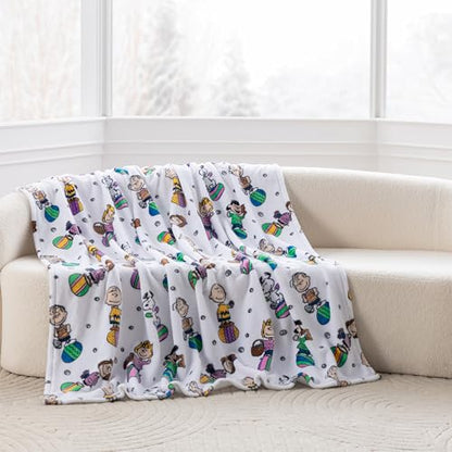 Berkshire Peanuts® VelvetLoft® Cute Character Snoopy Plush Throw Blanket,Easter Gang 2025 White,Throw 55 in x 70 in (Official Peanuts® Product) - color: Easter Gang 2025 White, size: Throw (55 in x 70 in)