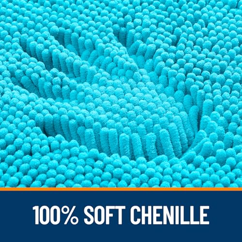 OLANLY Toilet Rugs U-Shaped 20x20, Soft Absorbent Chenille Contour Rugs - color: Aqua Sky, size: 20" X 20" Contour Rug