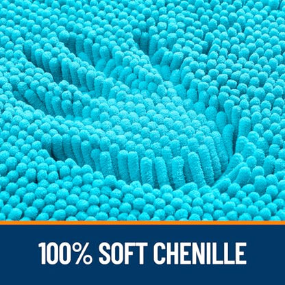 OLANLY Toilet Rugs U-Shaped 20x20, Soft Absorbent Chenille Contour Rugs - color: Aqua Sky, size: 20" X 20" Contour Rug