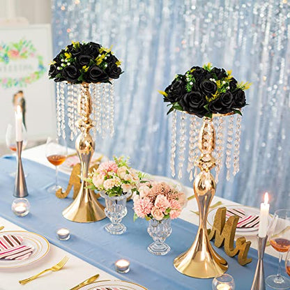Flower Centerpieces for Wedding Tables: Black, 2 Packs - color: Black
