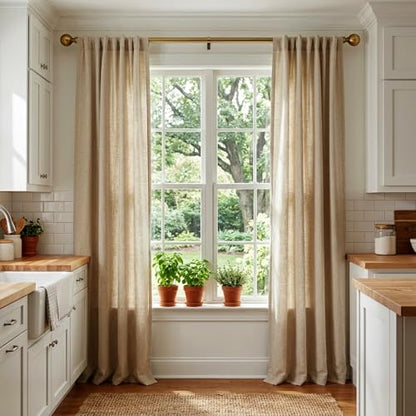 Brass Curtain Rods for Windows 18 to 45 inches, 1 Inch Modern Metal Drapery Rods, Adjustable Heavy Duty Curtain Pole with Round Finials(18"-45"Antique Brass) - color: Antique Brass, size: 18"-45"