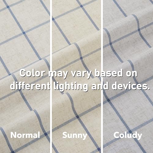 72 Inch Buffalo Plaid Semi Sheer Curtain Panels for Bedroom - color: Plaid Beige/Dusty Blue, size: 40"W x 72"L (Pack of 2)