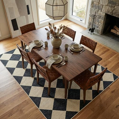 GarveeHome 4x6 Modern Checkered Area Rug Black Washable Rug for Nursery - color: Dark/Coffee, size: 4' x 6' (Rectangular)