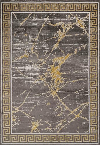 GLORY RUGS Area Rugs Marble 4x5 Brown Gold Carpet Modern Abstract Rug Living Room Dining Bedroom Rug - color: Brown Gold, size: 4' x 5' (Rectangular)