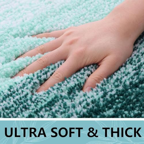Arotive Microfiber Bathroom Rugs, Shaggy Soft Absorbent Bath Rug, 70x24 - color: Dark Green, size: 70" X 24"