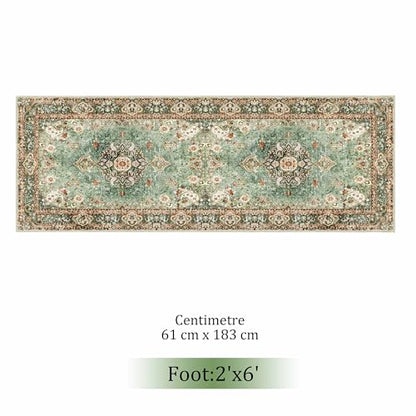 Washable Runner Rug 2x6,Long Green Rug Runners for Hallways - color: Green, size: 2'x6'