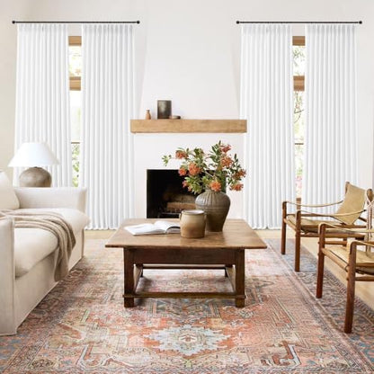 White Linen Pleated Curtains 63 Inch Length for Living Room - color: White, size: 40"W x 63"L (Pack of 2)