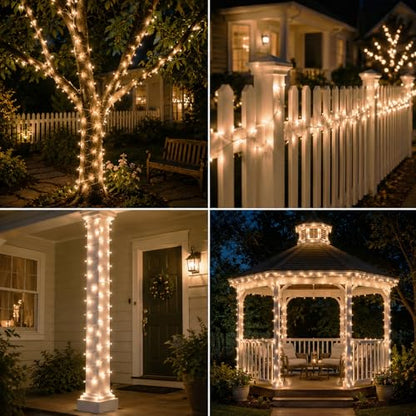 Vigdur White String Lights, 2 Packs 21FT Outdoor Christmas Lights 100 Bulbs - color: White