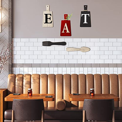 Jetec Cutting Board Eat Sign Set Wall Decor, Red, Black, Beige - color: Red, Black, Beige