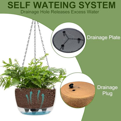 BAYN 2 Packs Solar Hanging Basket Planters for Plants Outdoor - color: Bronze