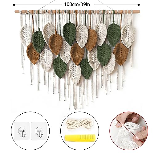 Large Macrame Wall Hanging Boho Woven Tapestry Chic Home Decor Wall Art - color: 39"W x 29.5"L