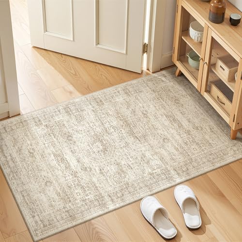 2x4 Rug Runners for Hallways Non Slip,Beige - color: Beige/Ivory, size: 2' x 4' (Runner)