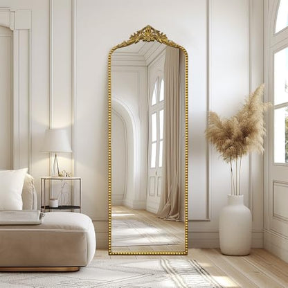 Growsun 65''x22'' Arched Antique Full Length Floor Mirror w/Stand - size: 65"L x 22"W