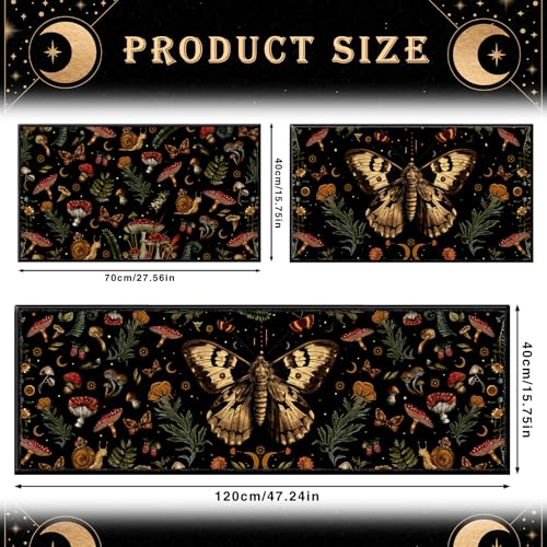 Mushroom Rug Kitchen Decor Set of 3 Non Slip Washable Door Mat