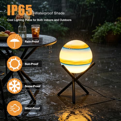 Lightdot 13.8-in Globe Floor Lamp Waterproof Outdoor Patio Floor Lamp, 10W - color: 13.8''Blue