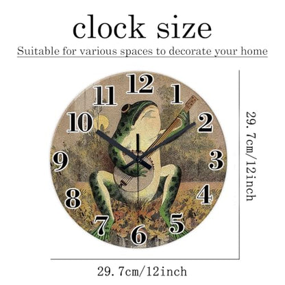 XNM Funny Frog Wall Clocks Battery Operated 12 Inch - color: Brown 2, size: 12 Inch