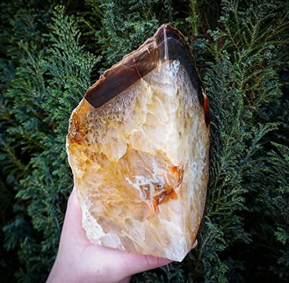 AMOYSTONE Natural Agate Bookends Solid Stone Book Ends for Study Shelves - color: Natural, size: 4-6 Pounds