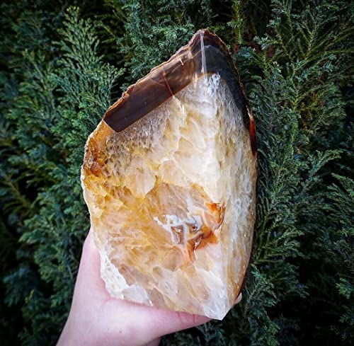 AMOYSTONE Natural Agate Bookends Weighted Book Stopper for Large Hardcovers - color: Natural, size: 6-8 Pounds