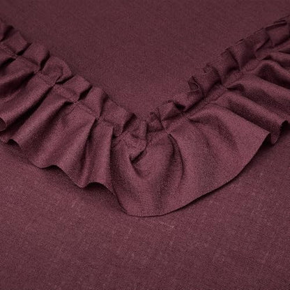 Burgundy Farmhouse Curtains for Bedroom Shabby Chic 47 x 54 Inch 2 Panels - color: Burgundy, size: 47"W x 54"L (Pack of 2)