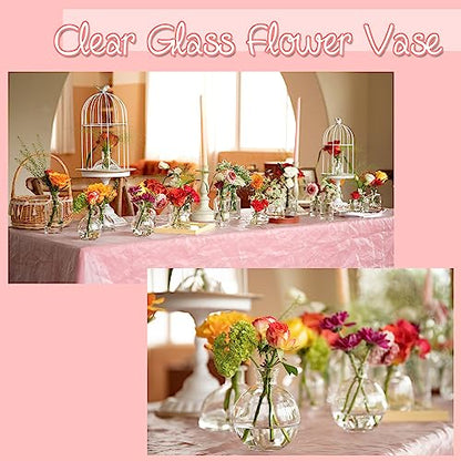 Bud Vases Set of 24, Glass Bud Vase in Bulk, Clear Bud Vases - color: Clear Set of 24