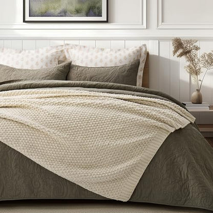 EVERGRACEHOME Chunky Chenille Knit Throw Blanket, 50 x 60, Beige - color: Beige, size: 50" X 60"