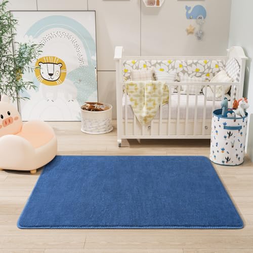 Amearea Modern Washable Runner Rugs, 2x4 Feet Blue Bedroom Runner Rug - color: Blue, size: 2' x 4' (Runner)
