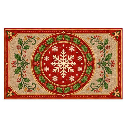 Christmas Snowflake Faux Coco Coir Doormat Door Mat 17x30 Inch - color: Christmas 01