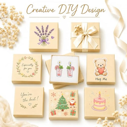 Jewelry Gift Boxes, 80 Pack 3.5x3.5x1 Inch, Brown - color: Brown, size: 3.5x3.5x1 Inch (Pack of 80)