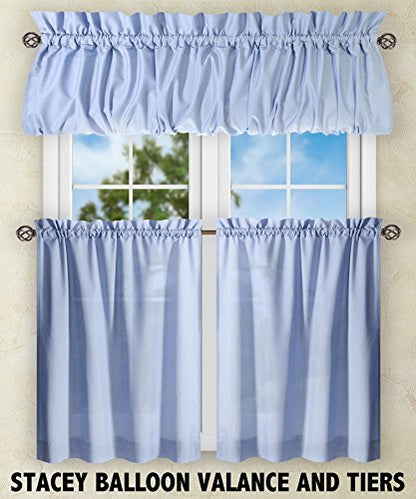 Ellis Curtain Stacey 54-by-13 Inch Ruffled Filler Valance (Slate) - color: Slate