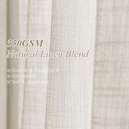 AUSSPVOCT Pinch Pleated Sheer Curtains 96 Inches Long for Living Room - color: Natural, size: 40"W x 96"L (Pack of 2)