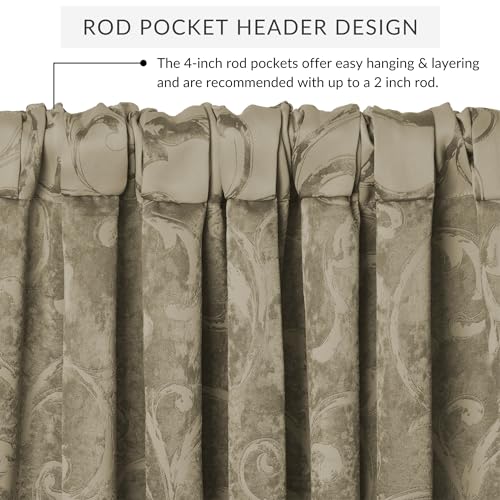 Mia Beaded Scallop Valance, Natural - 52" W x 19" L - color: Natural