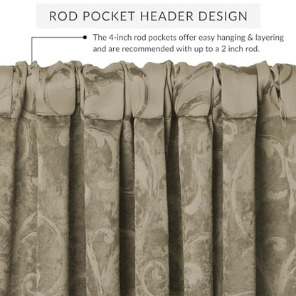 Mia Beaded Scallop Valance, Natural - 52" W x 19" L - color: Natural