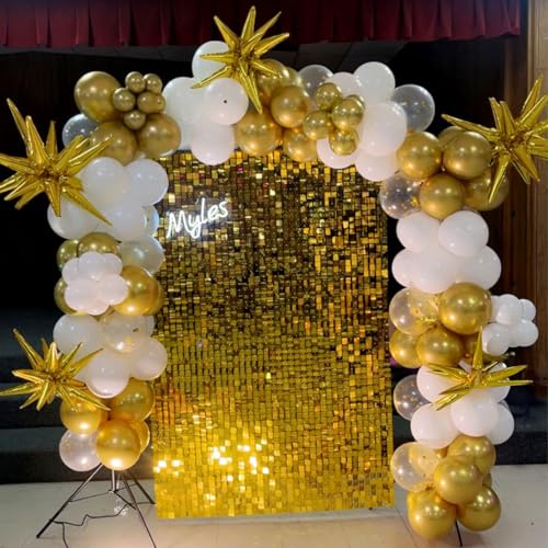 White and Gold Balloons, 60 Packs 12 Inch Metallic Gold Balloons - color: White Gold