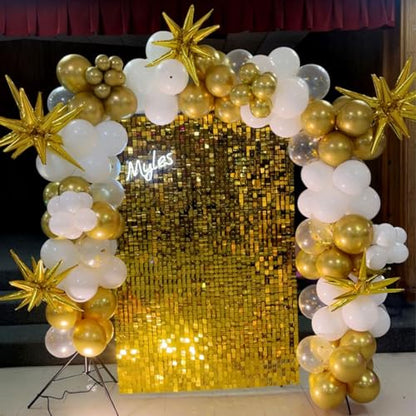 White and Gold Balloons, 60 Packs 12 Inch Metallic Gold Balloons - color: White Gold