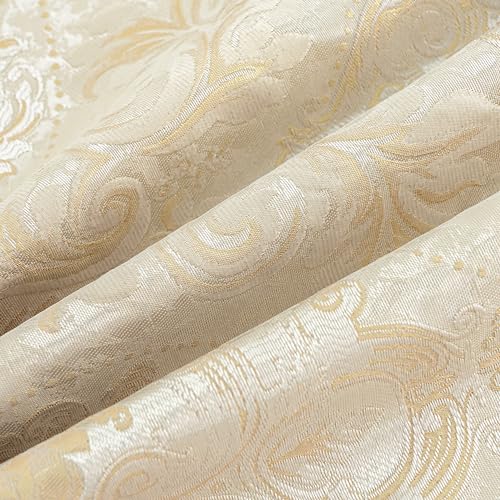 Loom and Mill Elegant Damask Valances for Windows, Champagne Gold, 54"x18" - color: Champagne Gold