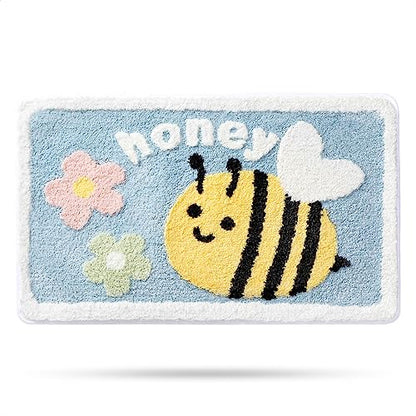 Molesun Bee Bath Mat 20x31, Soft Absorbent Microfiber Bath Rugs - color: Honeybee, size: 20" x 31"