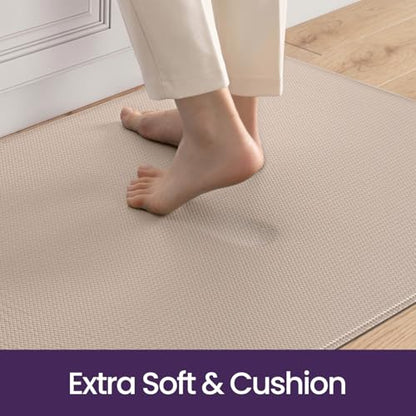 DEXI Kitchen Floor Mats Cushioned Anti Fatigue, 23x59 Non Slip Runner Rug - color: 2-beige, size: 59"l X 23"w X 0.4"th