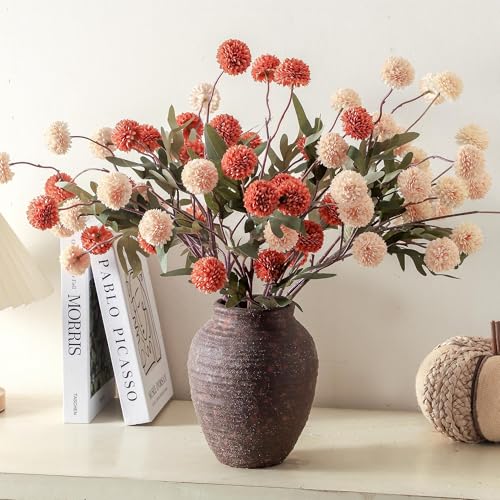 Ceramic Flower Vase, 7.4 Inch Rustic Farmhouse Pottery Decor - color: 205-2-7.4in