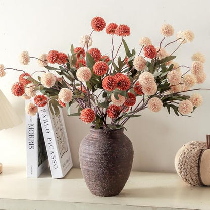 Ceramic Flower Vase, 7.4 Inch Rustic Farmhouse Pottery Decor - color: 205-2-7.4in