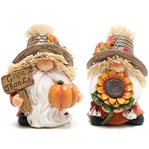 Hodao 2pcs Thanksgiving Gnomes Decor, Fall Decorations for Home - color: Brown-yellow Gnomes-2 Pc