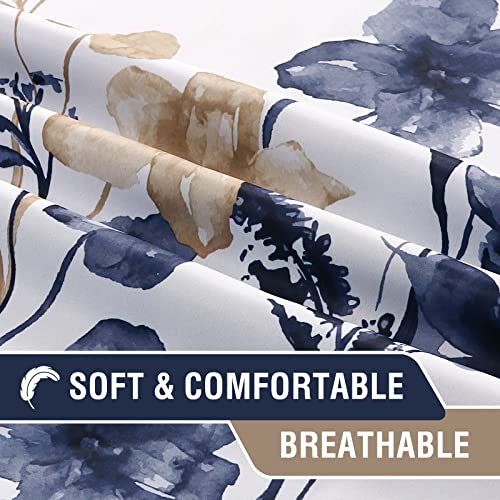 H.VERSAILTEX 100% Blackout Curtains 84 Inches for Bedroom, Navy/Taupe - color: Navy/Taupe, size: 52"W x 84"L (Pack of 2)