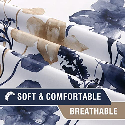 H.VERSAILTEX 100% Blackout Curtains 84 Inches for Bedroom, Navy/Taupe - color: Navy/Taupe, size: 52"W x 84"L (Pack of 2)
