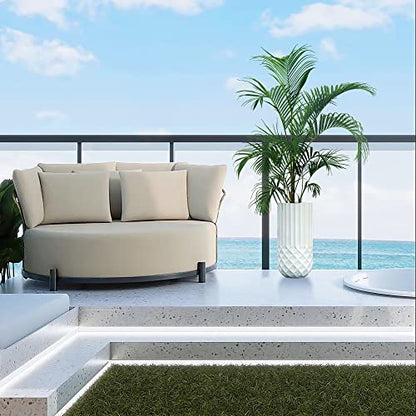 LuxenHome 19" White Tall Planter with Drainage, Modern Outdoor Plant Pot - color: White 19"
