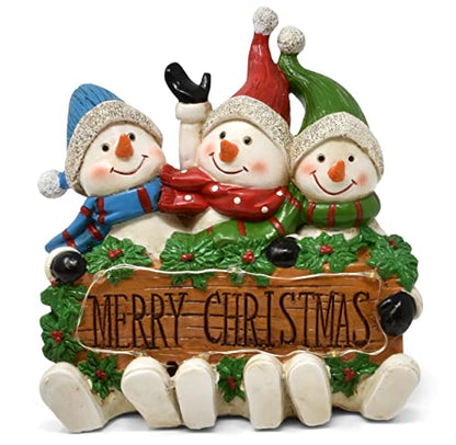 Gift Boutique - Mini Merry Christmas Snowman Trio LED Table Topper Decor