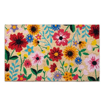 Coir Door Mats Outdoor and Indoor, Botanic, 16 x 27,5 in - color: Botanic