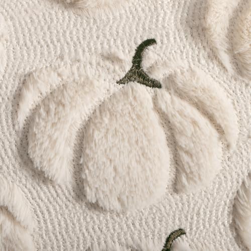 Fall Pillow Covers 20x20 Set of 2 Beige Pumpkin Decorations for Home - color: Beige, size: 20" x 20" (Pack of 2)