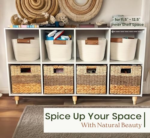 CHI AN HOME 11x11 Wicker Storage Cubes Storage Baskets For Shelves Set 4 - size: 10.5x10.5x10.5