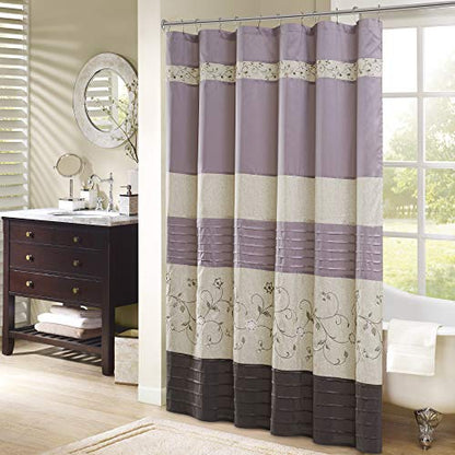 Madison Park Serene Shower Curtain for Bathroom, 72 x 72, Purple - color: Purple, size: 72"W x 72"L (Pack of 1)