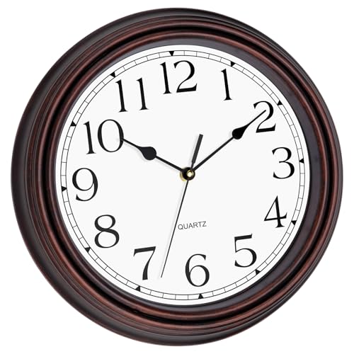 Foxtop 12 Inch Retro Wall Clock Round Silent Battery Operated Bronze Clock - color: Bronze Classic Vintage, size: 12 Inch